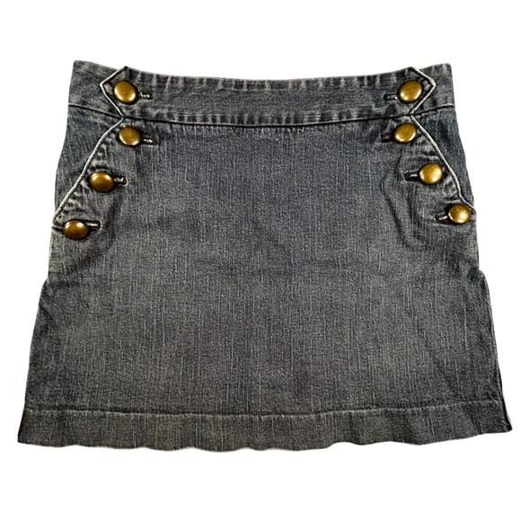 J. Crew Dresses & Skirts - J Crew‎ Stretch Denim Sailor Skirt Button Front A Line Mini Size 6